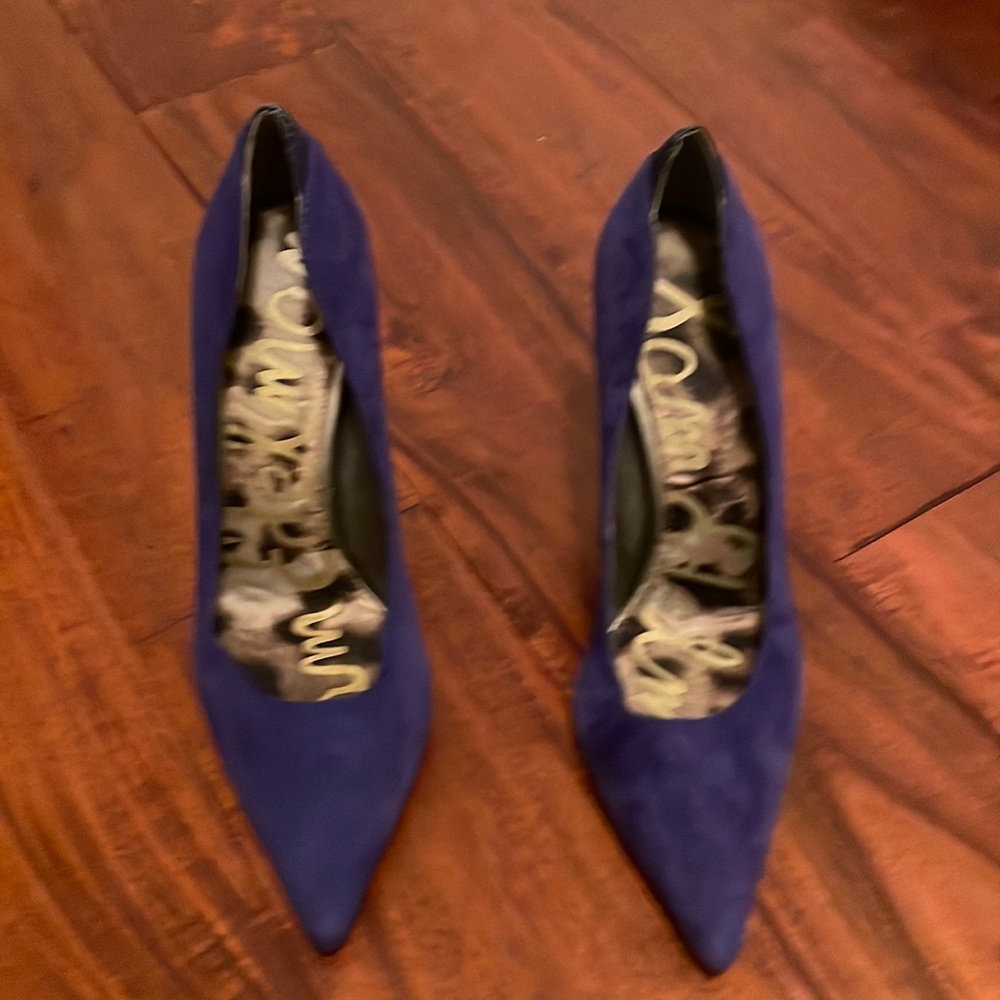Sam Edelman blue suede heels